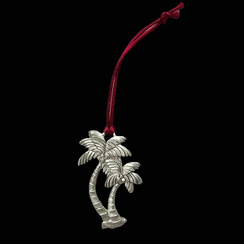 Seagull Pewter Double Palm Tree Christmas Ornament - Picture 2 of 3
